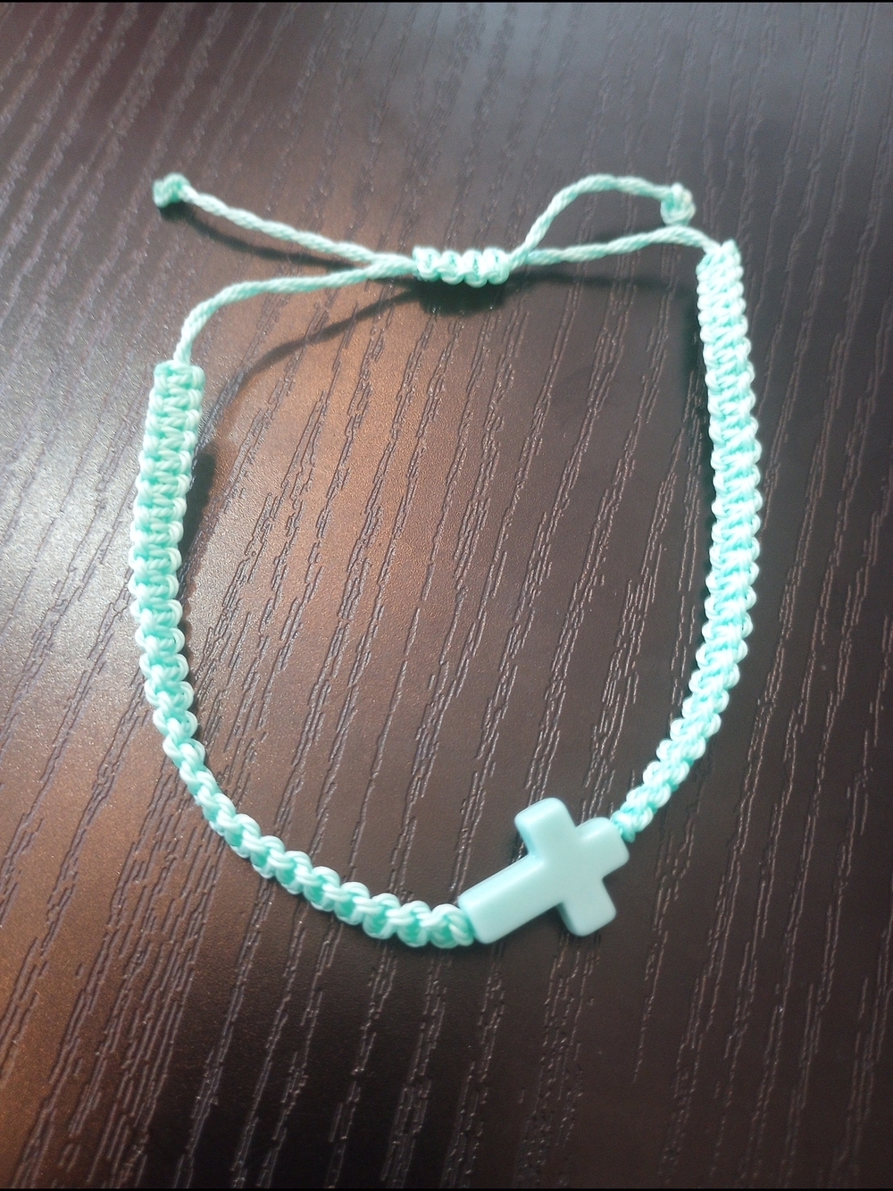 Mint Green Woven Cross Braided Adjustable Bracelet